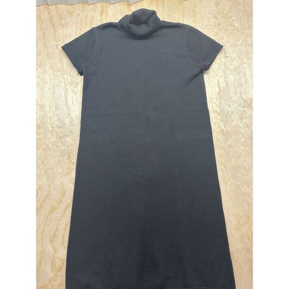 Donna Karan New York Turtleneck Sweater Dress 100% Wool Sz Large Short Slv DKNY - Picture 1 of 5
